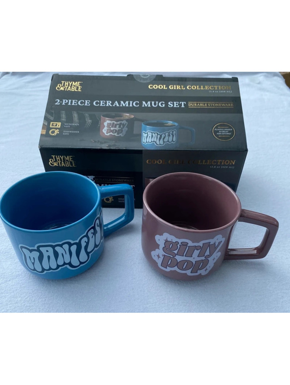 Thyme & Table “Cool Girl Collection” 2-piece ceramic mug set